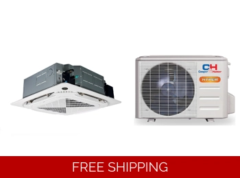 C&H 18K-Btu 20 SEER2 Cassette Mini Split H-Heat Pump (-22°F) E-Star: 12.5 EER/12.3 HSPF (R454B)